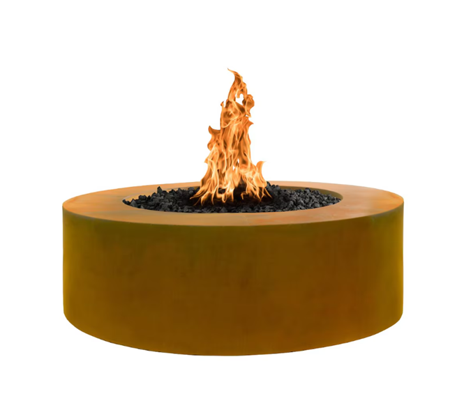 18" Tall Round Unity Corten Steel Fire Pit by The Outdoor Plus (available in diameters: 48", 60" & 70"